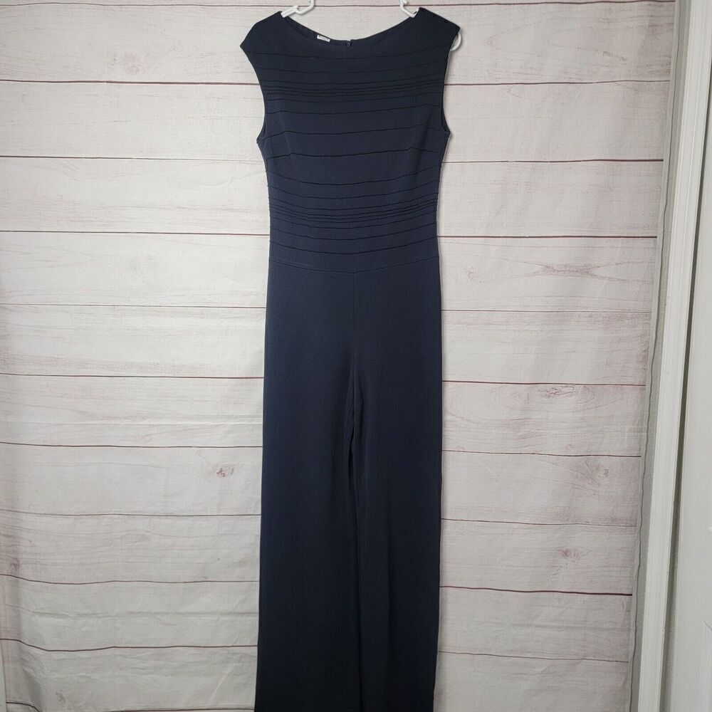 Escada Jumpsuit Navy Blue Wide Leg Women’s Size EU 36 US 4 One Piece Romper